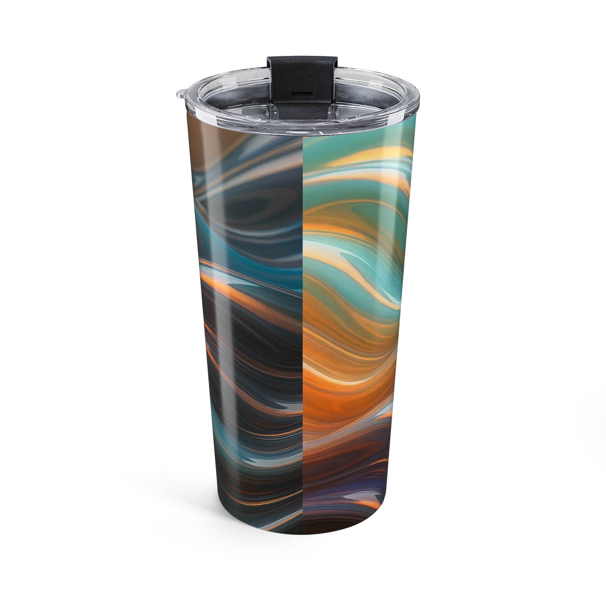 20oz Abstract Ocean Swirl Tumbler — Insulated Travel Cup