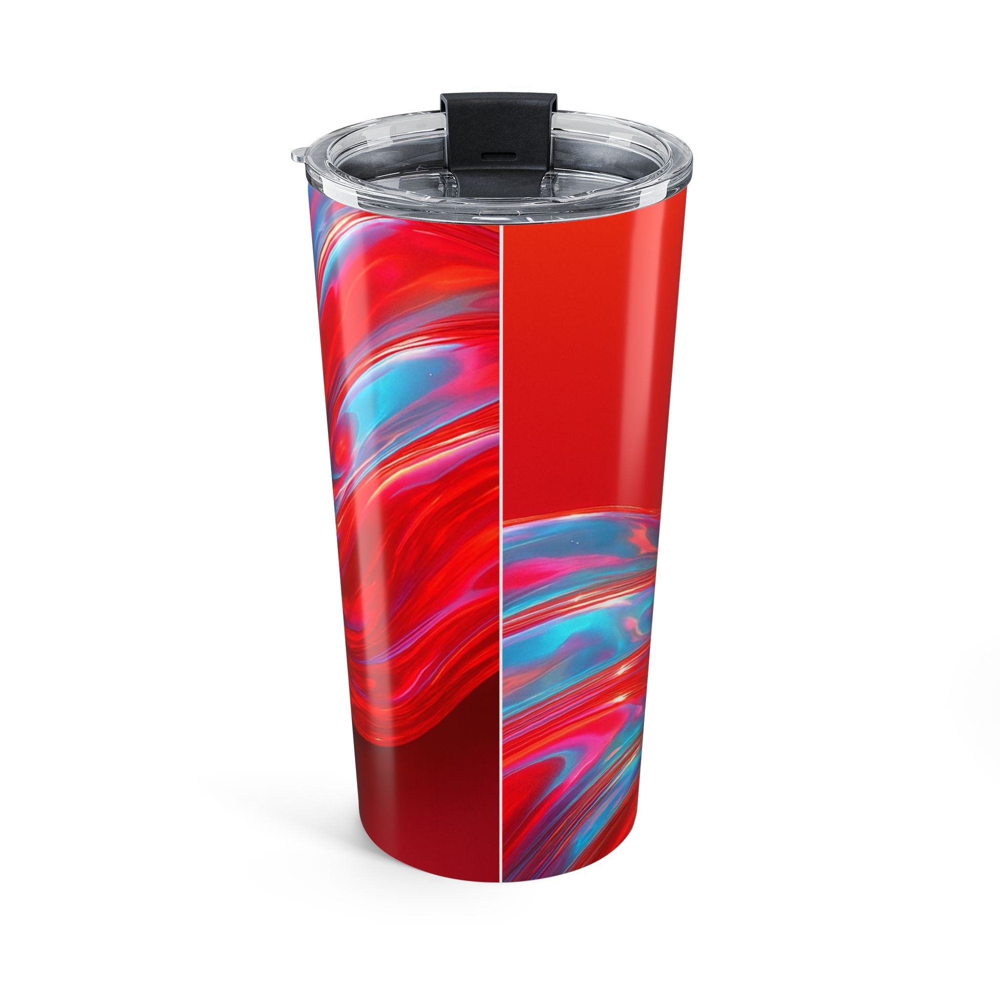 20oz Abstract Red Swirl Tumbler — Insulated Travel Cup
