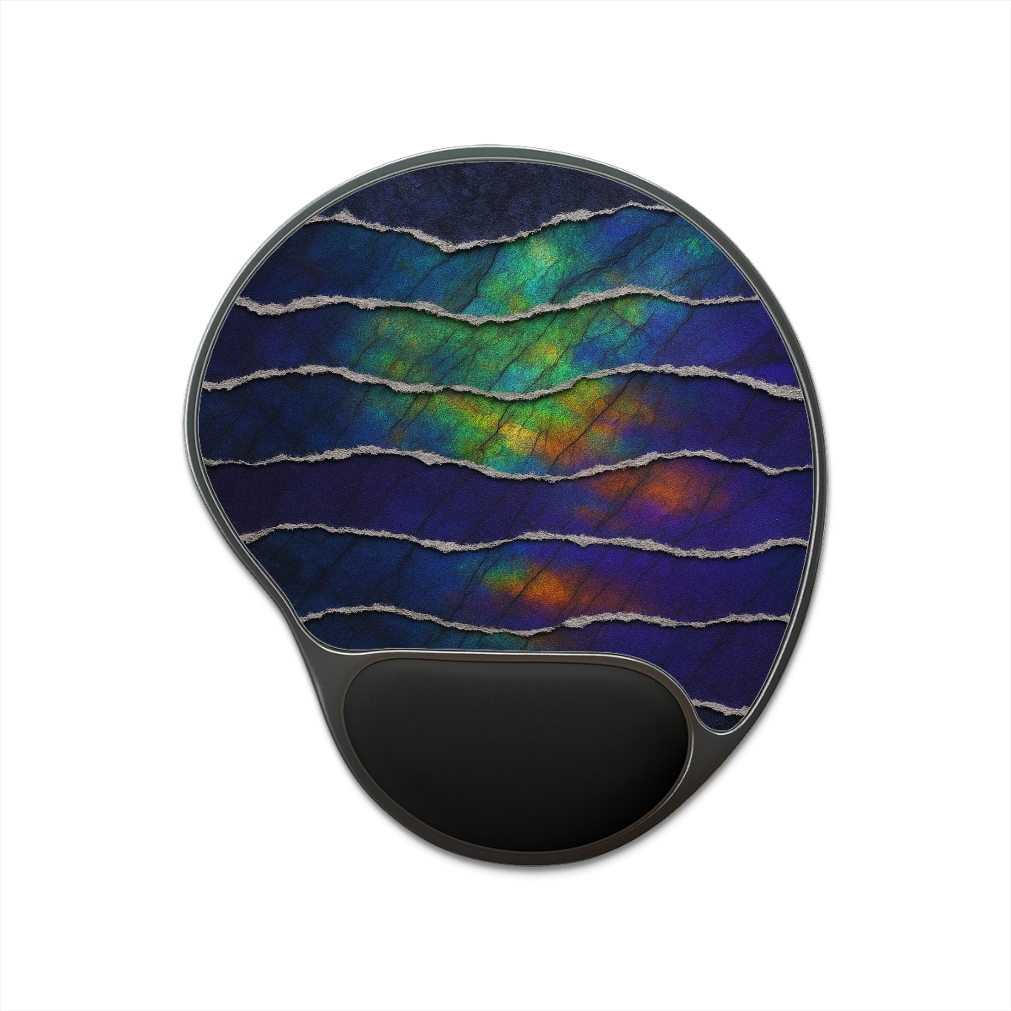 Aurora Wave Mouse Pad with Wrist Rest