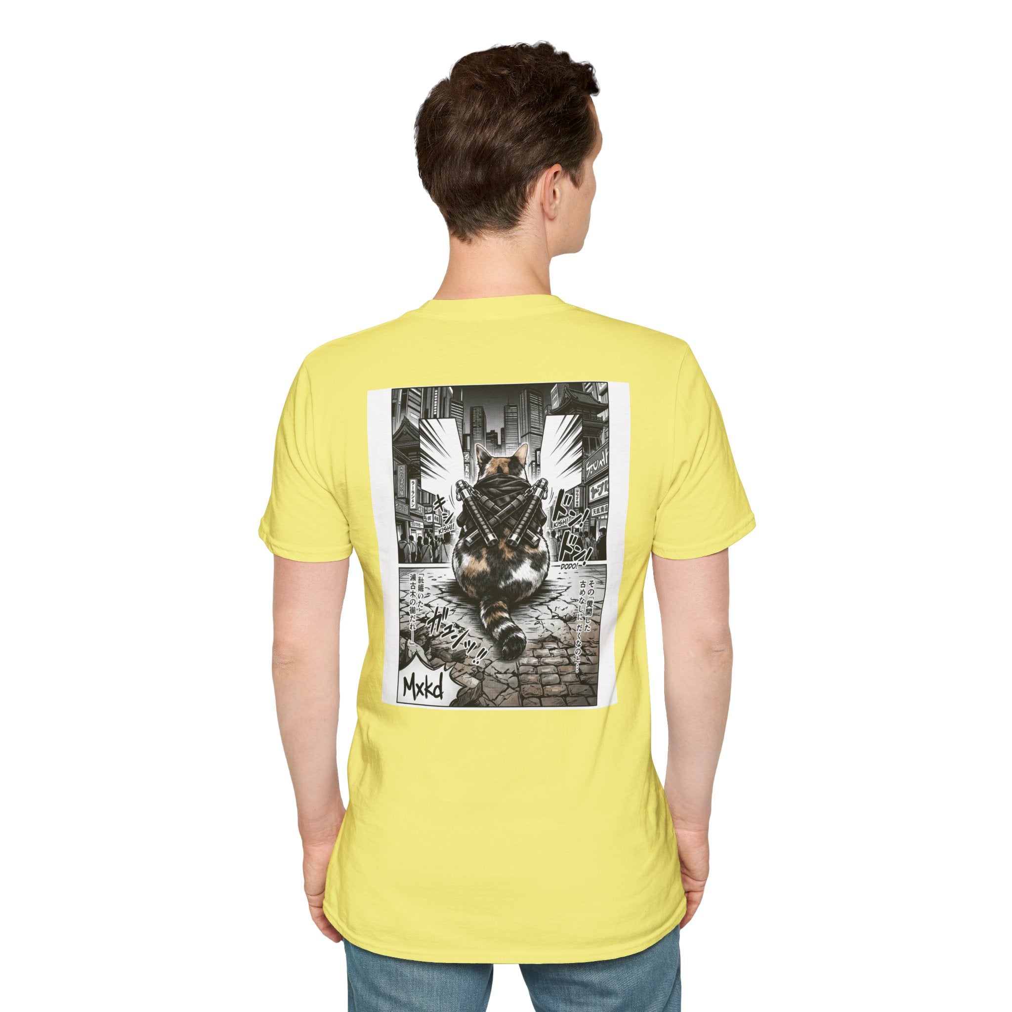 Cat Samurai T‑Shirt — Urban Noir Graphic Tee (Mxkd)