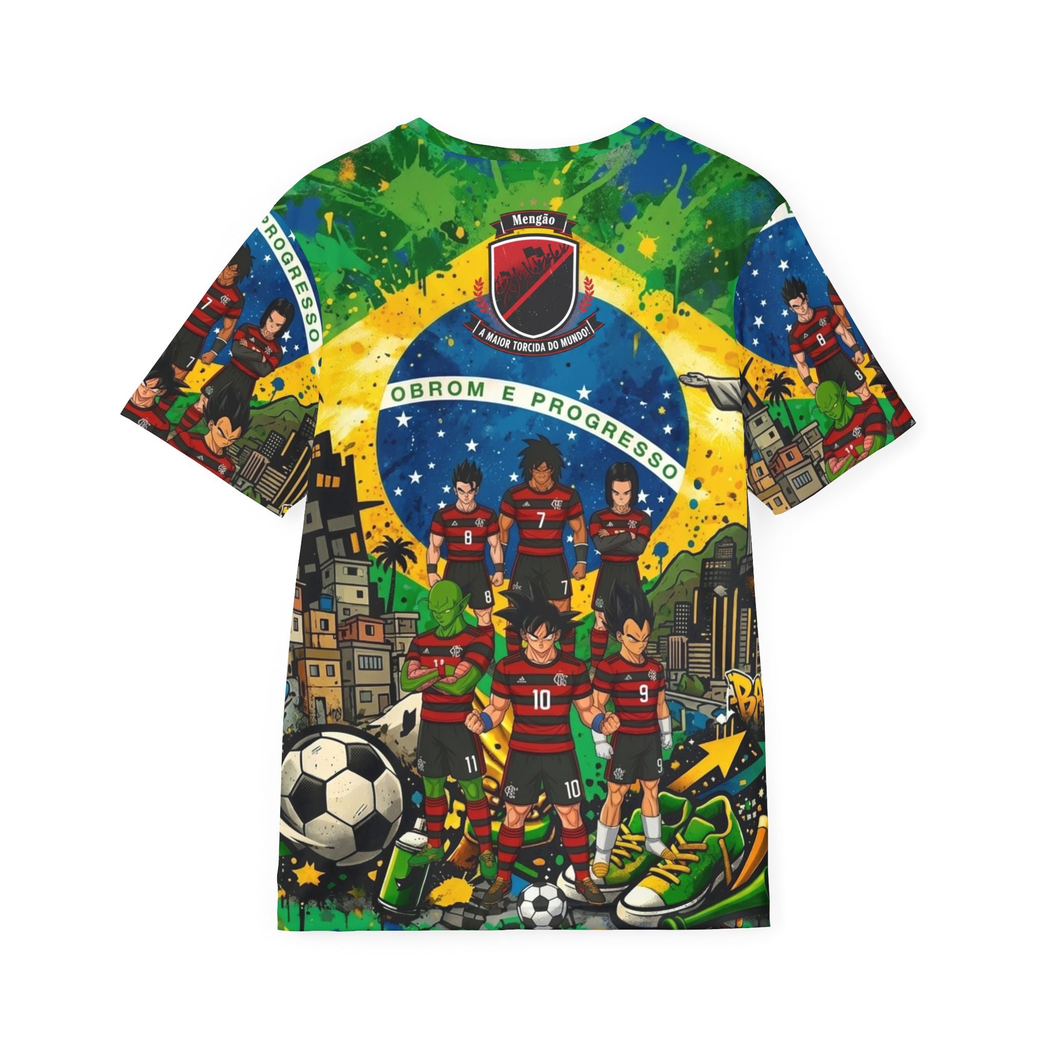 Dragon Ball x Flamengo Crossover Soccer Jersey — All-Over-Print Men's Football Tee