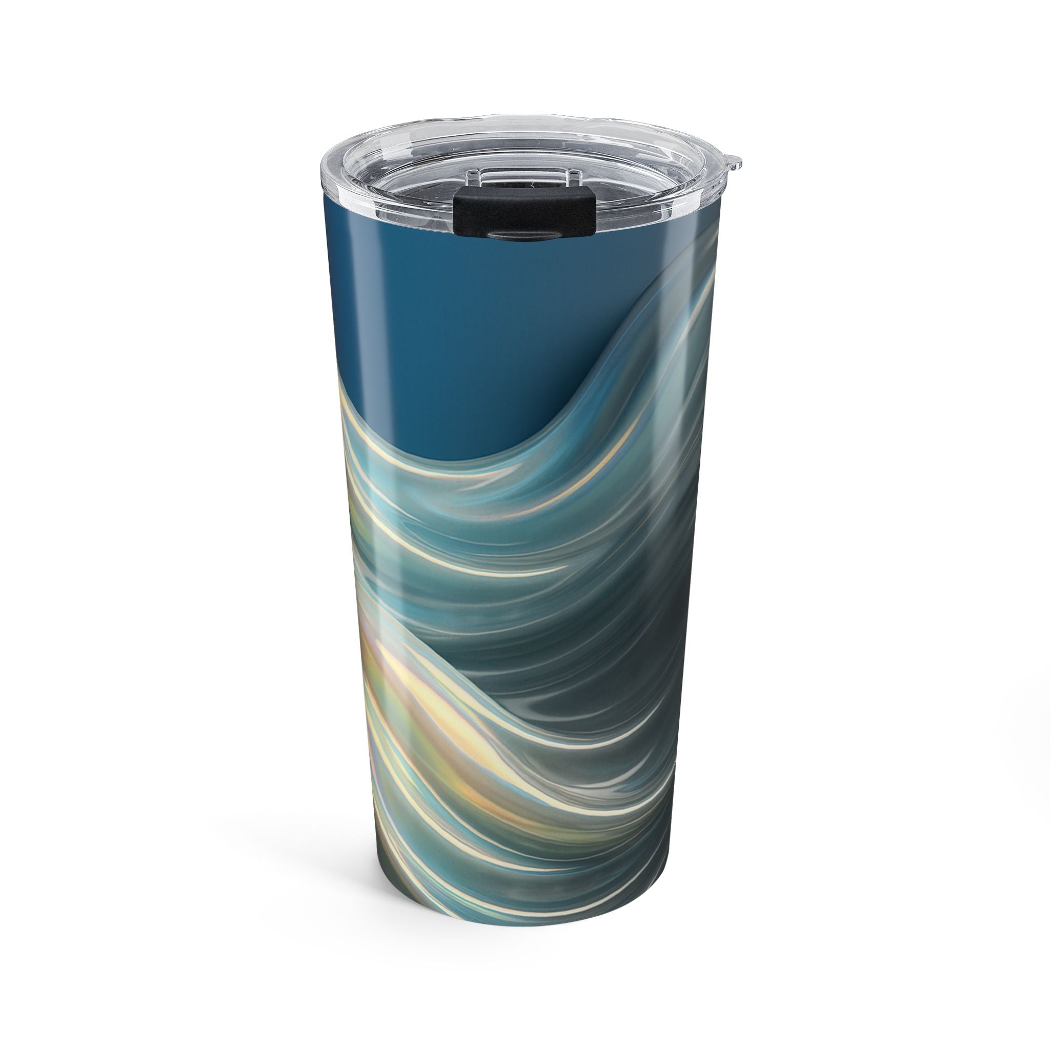 20oz Swirl Abstract Stainless Tumbler – Ocean Blue Insulated Travel Cup