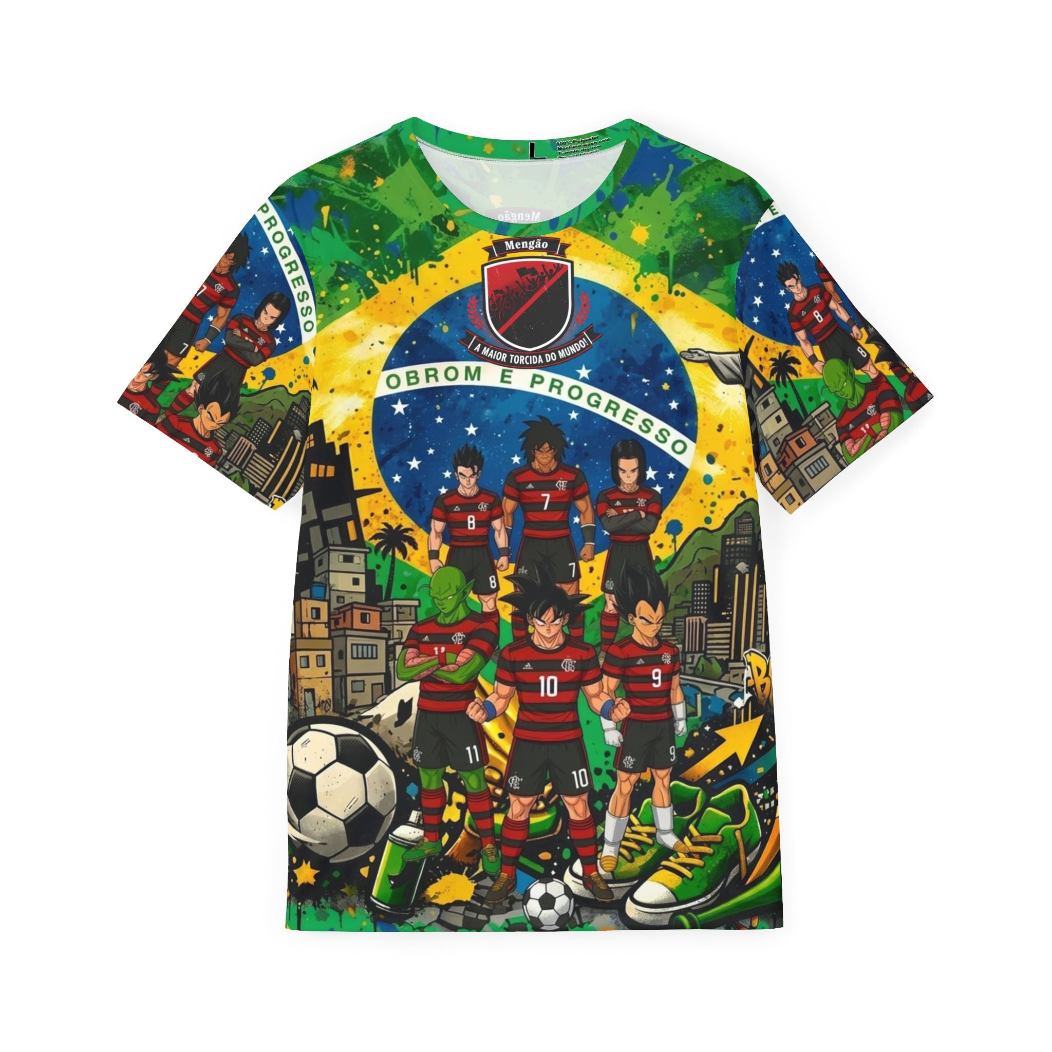 Dragon Ball x Flamengo Crossover Soccer Jersey — All-Over-Print Men's Football Tee