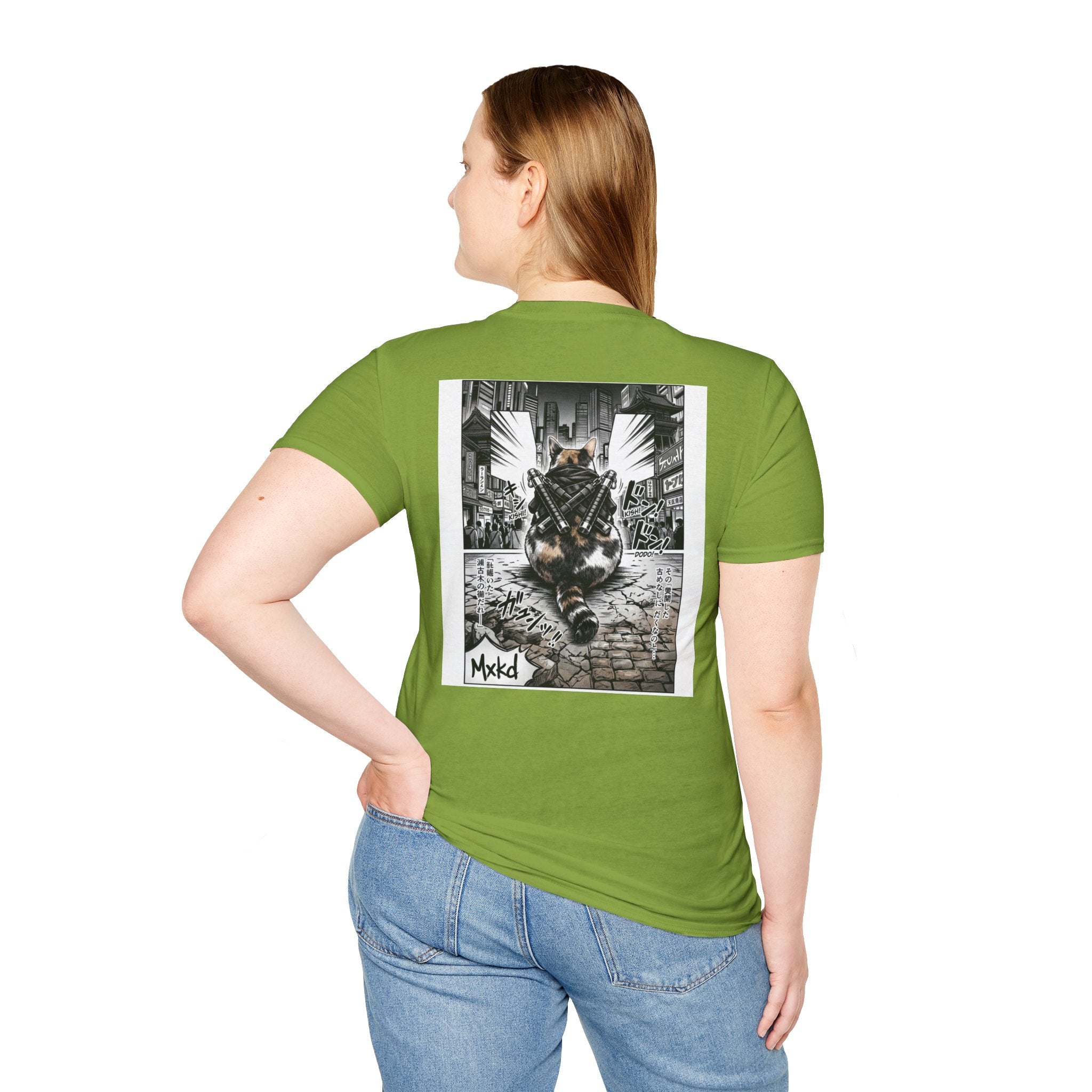 Cat Samurai T‑Shirt — Urban Noir Graphic Tee (Mxkd)