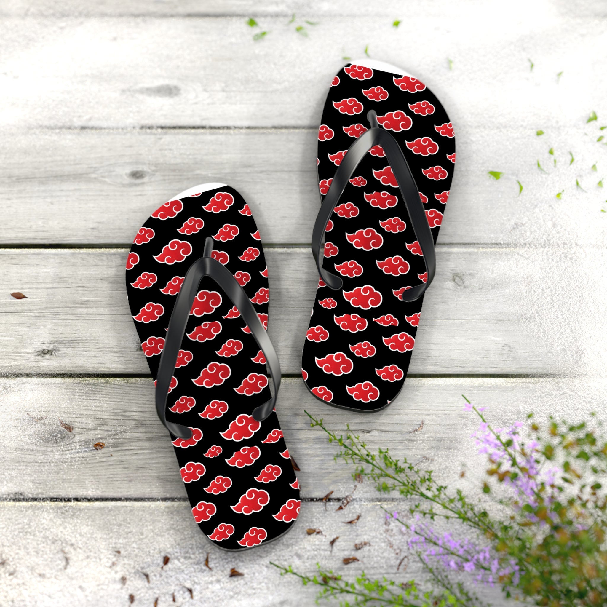Akatsuki Cloud Flip Flops – Anime Pattern Beach Sandals