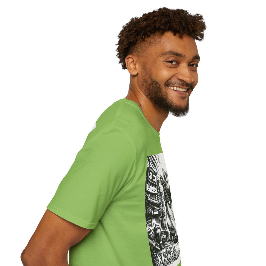 Cat Samurai T‑Shirt — Urban Noir Graphic Tee (Mxkd)