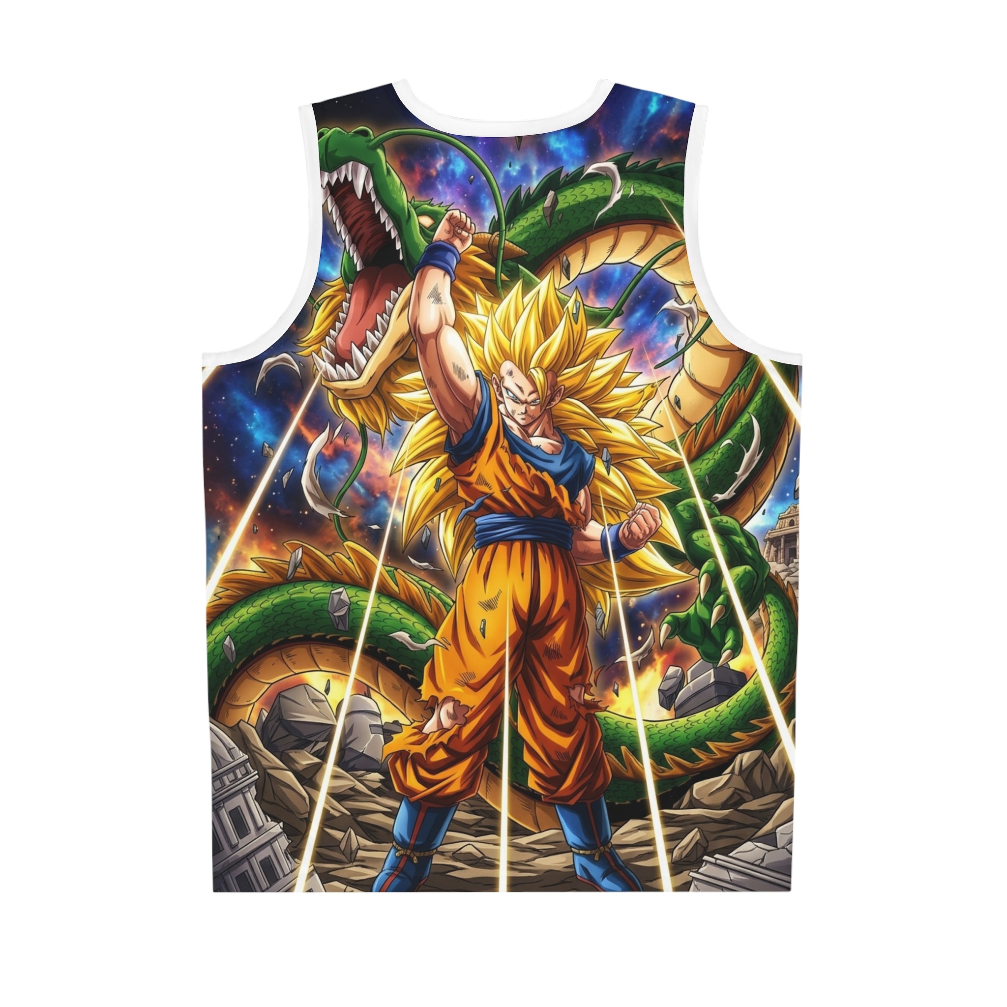 Anime Power Basketball Jersey - Super Saiyan All-Over Print