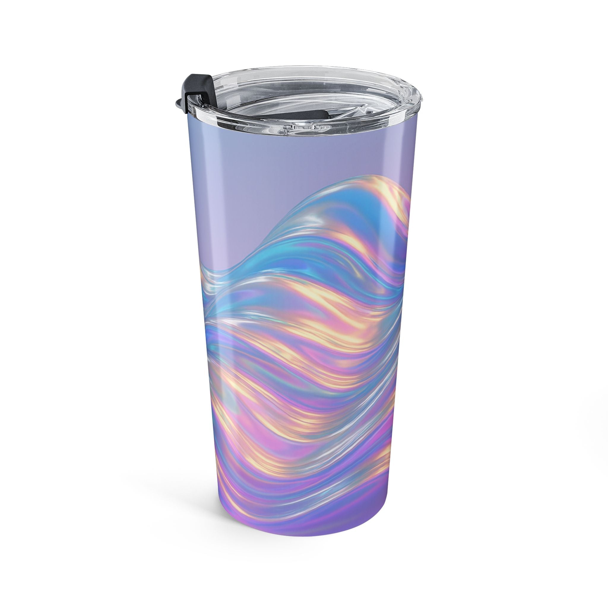 20oz Iridescent Wave Tumbler — Holographic Swirl Travel Mug