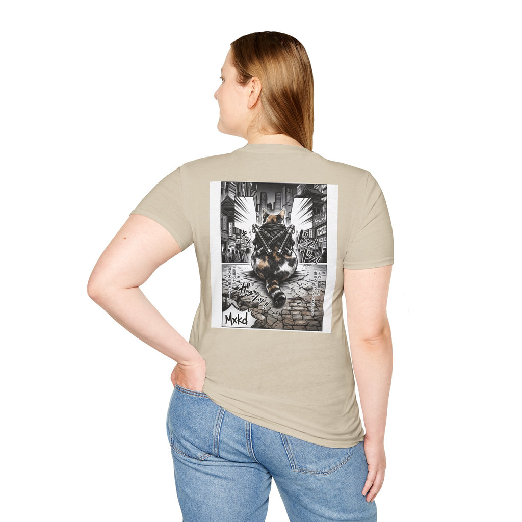 Cat Samurai T‑Shirt — Urban Noir Graphic Tee (Mxkd)