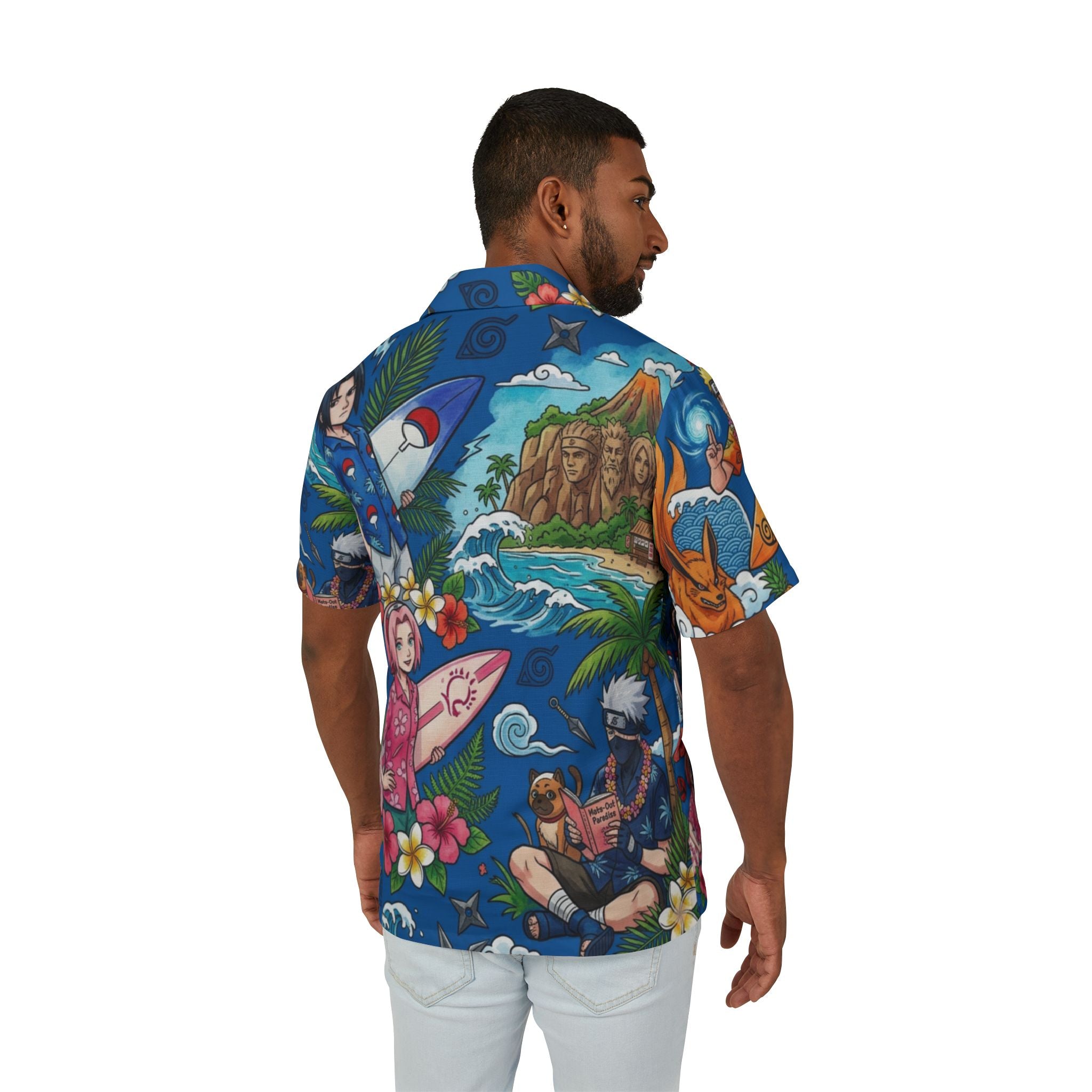 Anime Surf Hawaiian Shirt - Tropical Naruto-Inspired AOP Camp Shirt