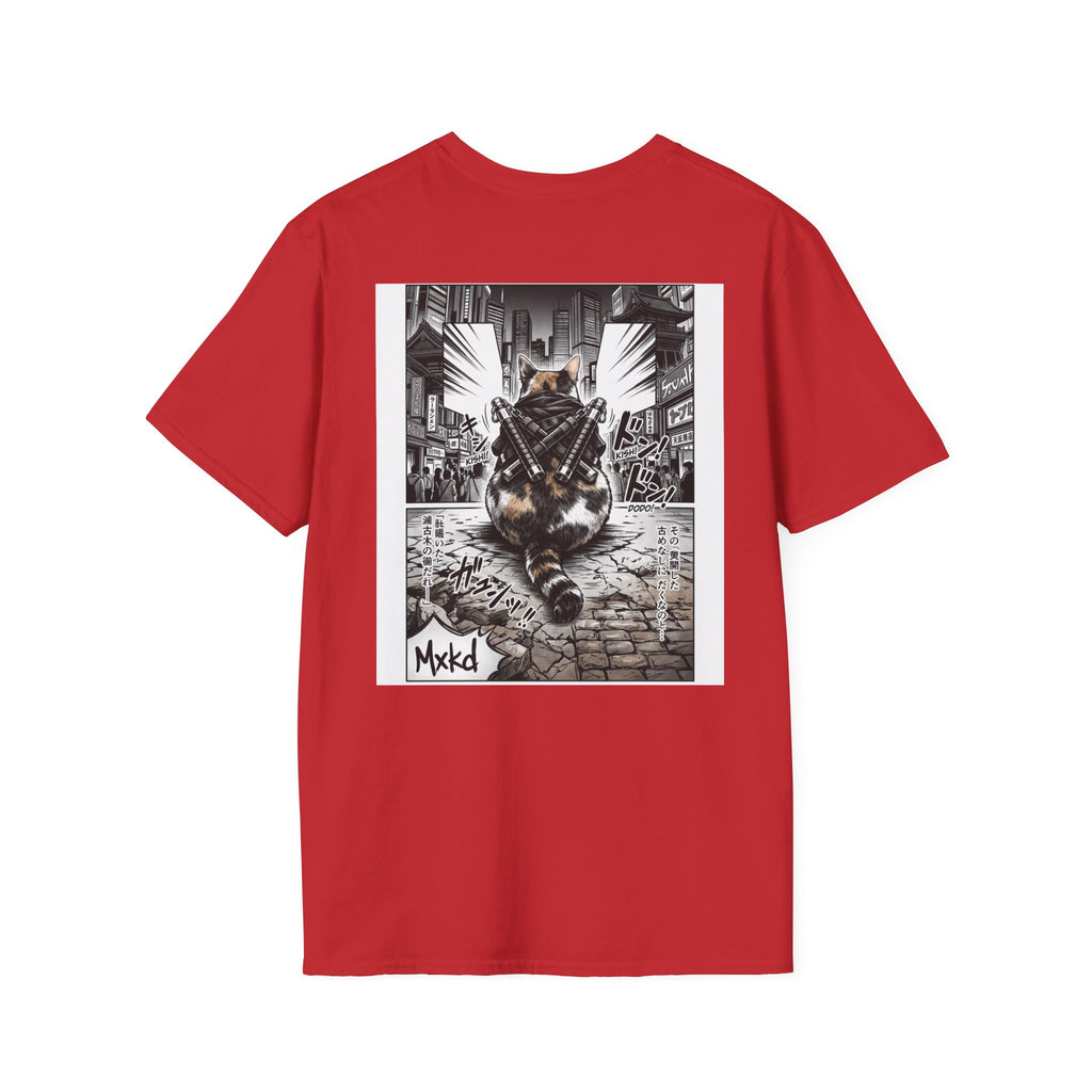 Cat Samurai T‑Shirt — Urban Noir Graphic Tee (Mxkd)