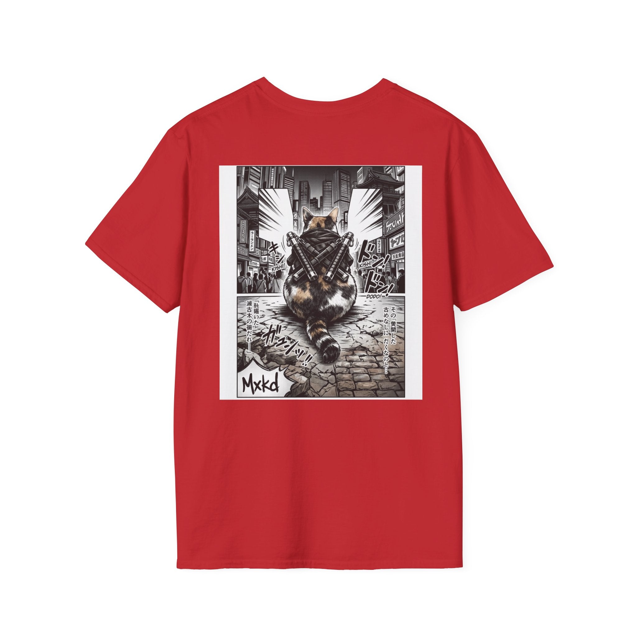 Cat Samurai T‑Shirt — Urban Noir Graphic Tee (Mxkd)